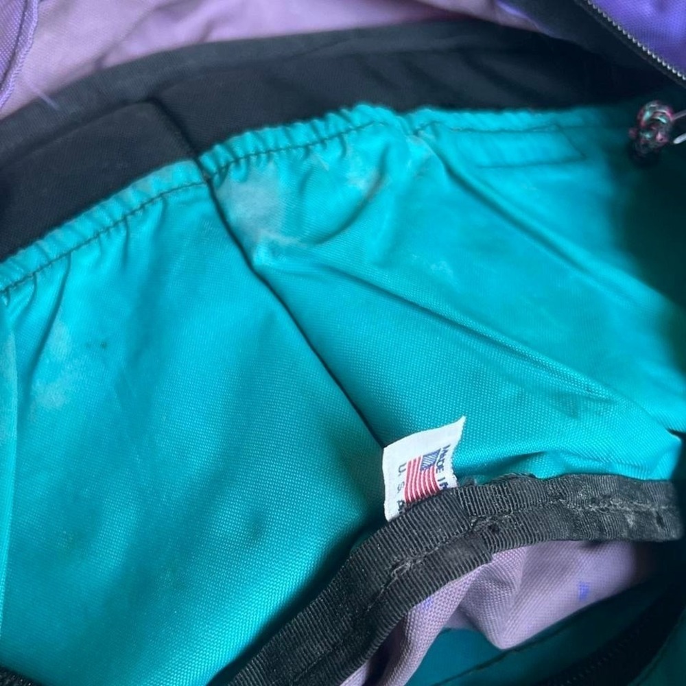 VTG 90s Earthsports Colorblock purple teal crossbody bag USA Made sportswear - Picture 4 of 8